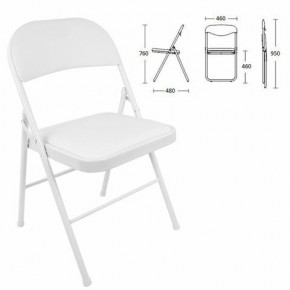 Стул складной BRABIX "Golf Plus CF-003 КОМФОРТ", белый каркас, кожзам белый, 532888 в Чайковском - chaykovskiy.mebel24.online | фото 1
