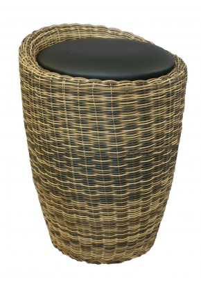 Табурет с местом для хранения LM-1100Rattan, чёрный в Чайковском - chaykovskiy.mebel24.online | фото