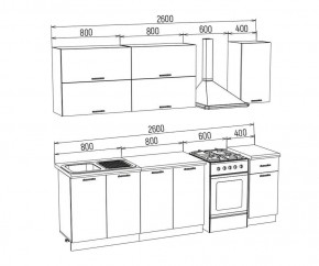 ТЕХНО-3 Кухонный гарнитур 2,0 м Компоновка №2 в Чайковском - chaykovskiy.mebel24.online | фото