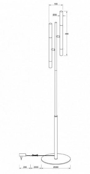 Торшер Maytoni Vigo MOD070FL-02B в Чайковском - chaykovskiy.mebel24.online | фото 3