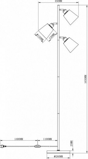 Торшер Moderli Floor V3050-3F в Чайковском - chaykovskiy.mebel24.online | фото 3