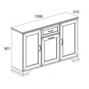 Тумба 3D1S, TIFFANY, цвет вудлайн кремовый в Чайковском - chaykovskiy.mebel24.online | фото 2