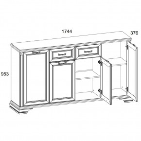 Тумба 4D1S, MONAKO, цвет Сосна винтаж/дуб анкона в Чайковском - chaykovskiy.mebel24.online | фото 2