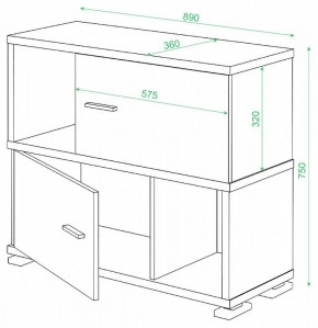Тумба комбинированная СБ-30/2 в Чайковском - chaykovskiy.mebel24.online | фото 2