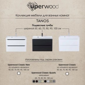 Тумба под раковину Uperwood Tanos 100 см, подвесная, белая/графит в Чайковском - chaykovskiy.mebel24.online | фото 12