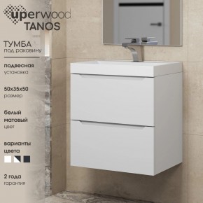 Тумба под раковину Uperwood Tanos 50 см, подвесная, белая матовая в Чайковском - chaykovskiy.mebel24.online | фото 6