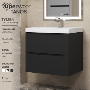 Тумба под раковину Uperwood Tanos 60 см, подвесная, черная матовая в Чайковском - chaykovskiy.mebel24.online | фото 3