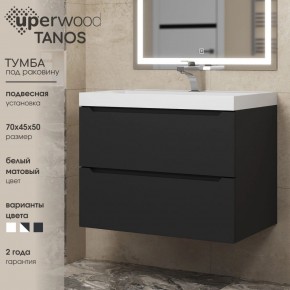 Тумба под раковину Uperwood Tanos 70 см, подвесная, черная матовая в Чайковском - chaykovskiy.mebel24.online | фото 3