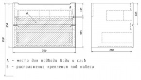 Тумба под раковину Uperwood Tanos 70 см, подвесная, черная матовая в Чайковском - chaykovskiy.mebel24.online | фото 7