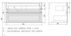 Тумба под раковину Uperwood Tanos 90 см, подвесная, черная матовая в Чайковском - chaykovskiy.mebel24.online | фото 7