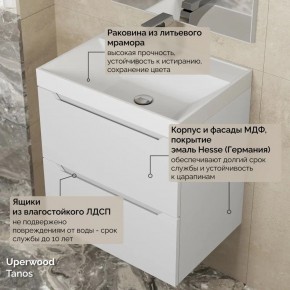 Тумба с раковиной Uperwood Tanos 50 см, подвесная, белая матовая в Чайковском - chaykovskiy.mebel24.online | фото 6