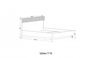 УРБАН - 7.16 Кровать 1600 С ОРТОПЕДОМ в Чайковском - chaykovskiy.mebel24.online | фото 2
